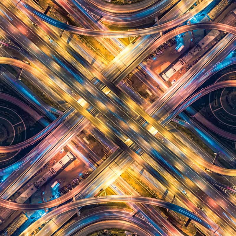 Road intersection from above