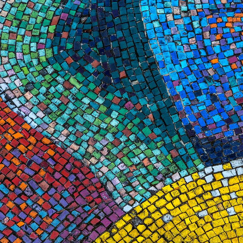 Colorful mosaic square