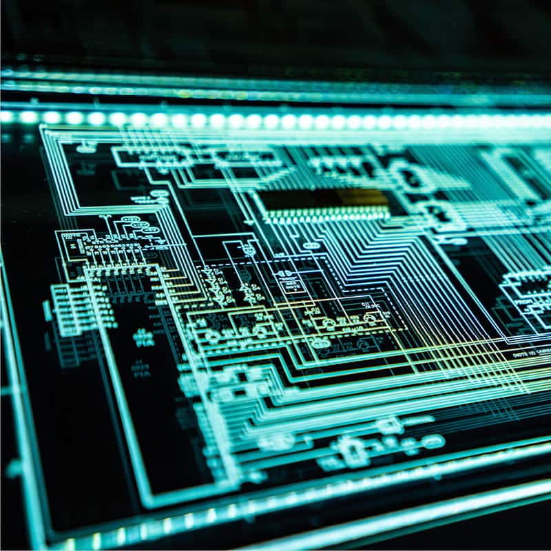 Circuit board to illustrate patent prosecution and strategy