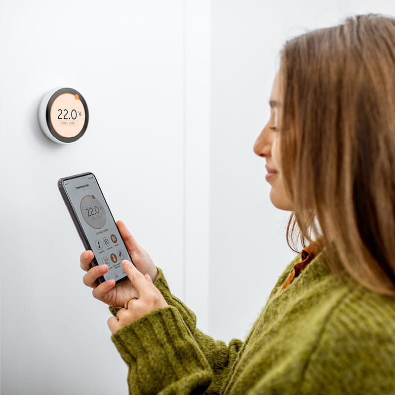 Smart thermostat to illustrate internet of things