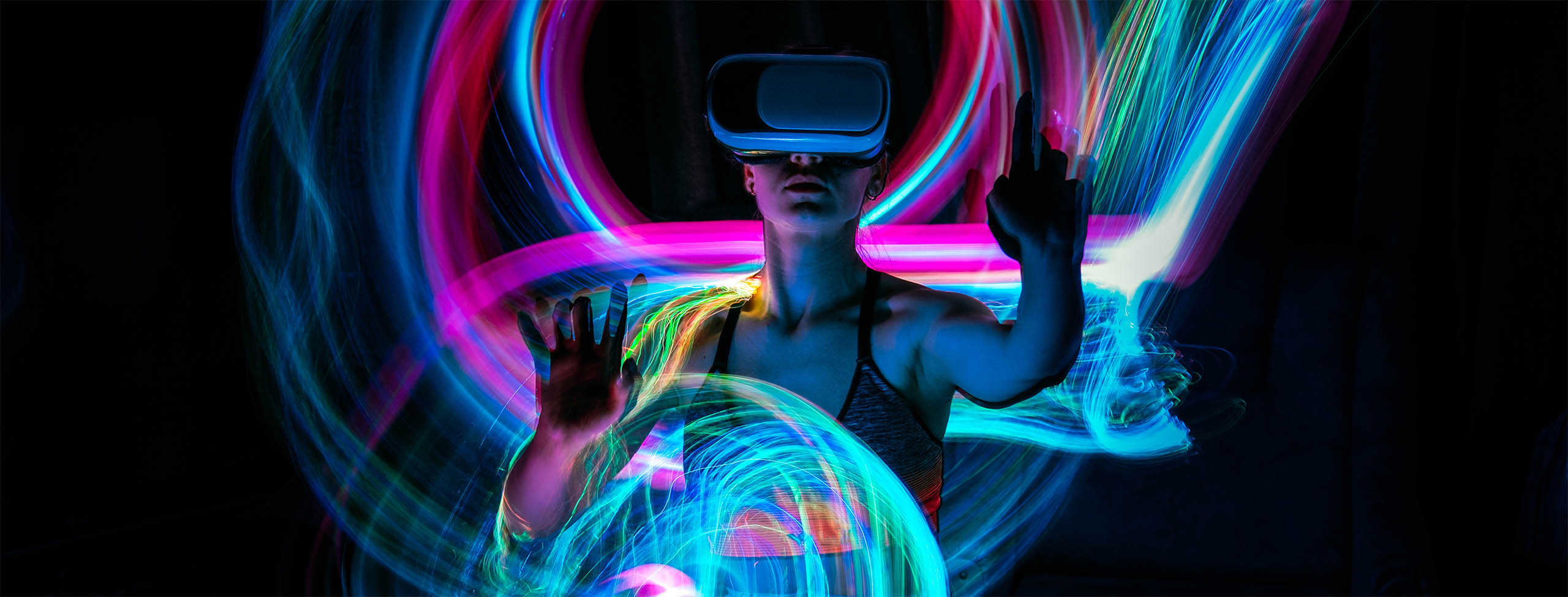 Woman wearing VR Headset - Metaverse
