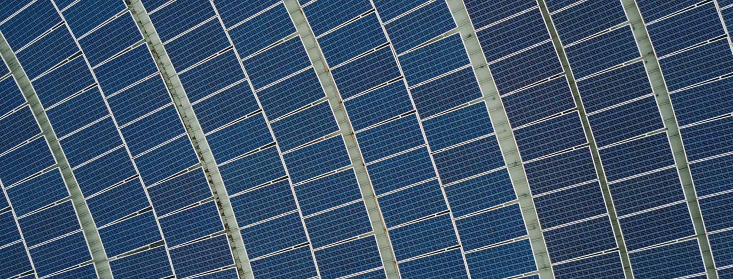aerial view of solar farm
