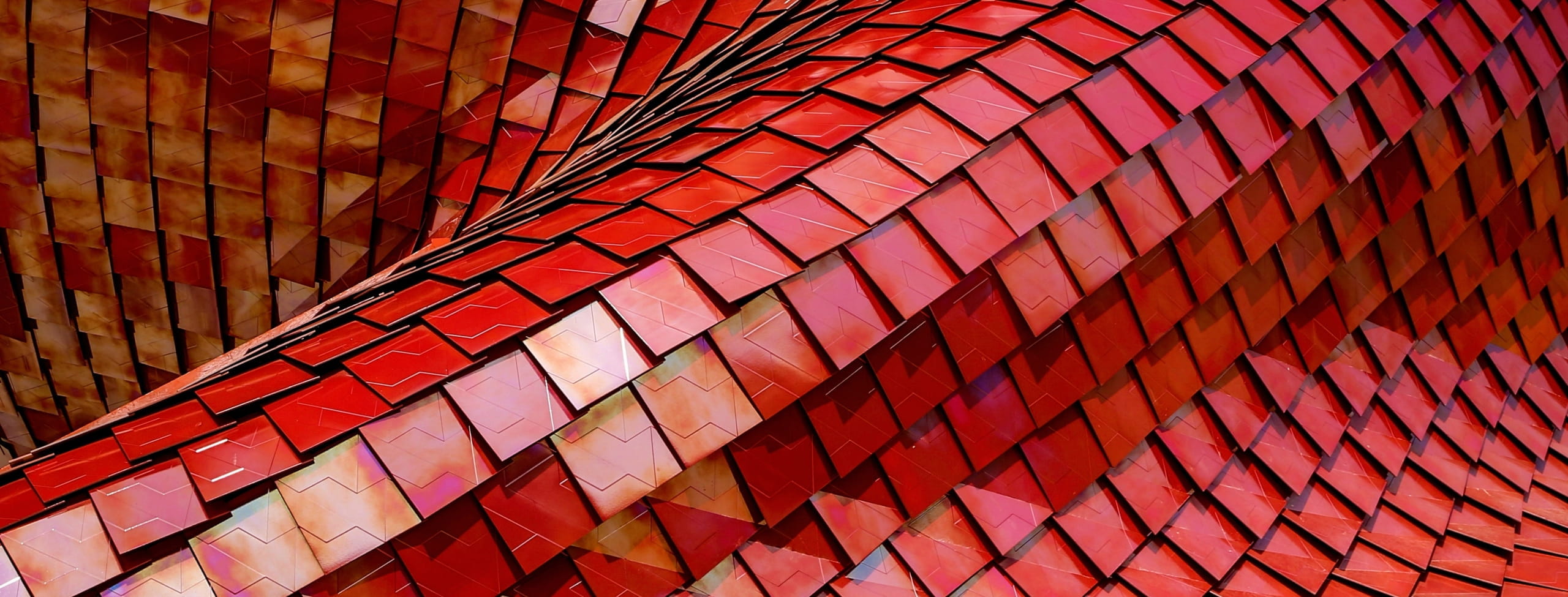 Red roof with wave shape