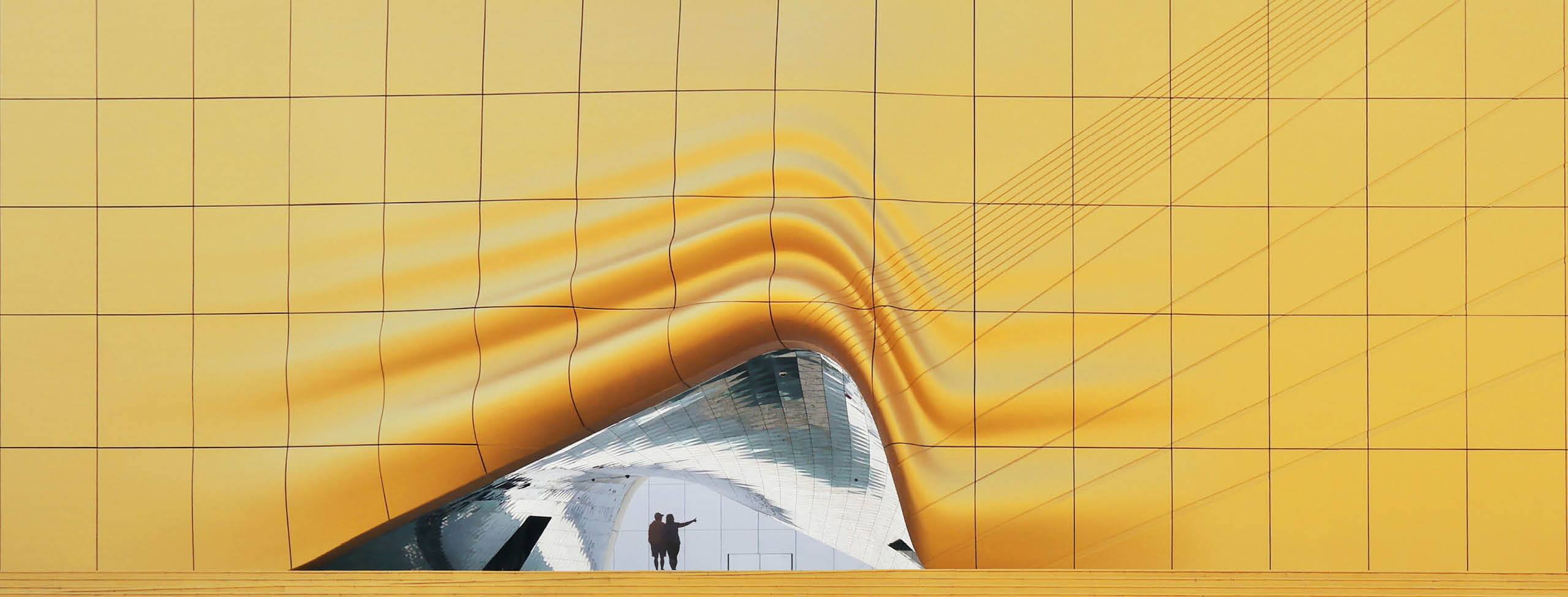Yellow abstract wall