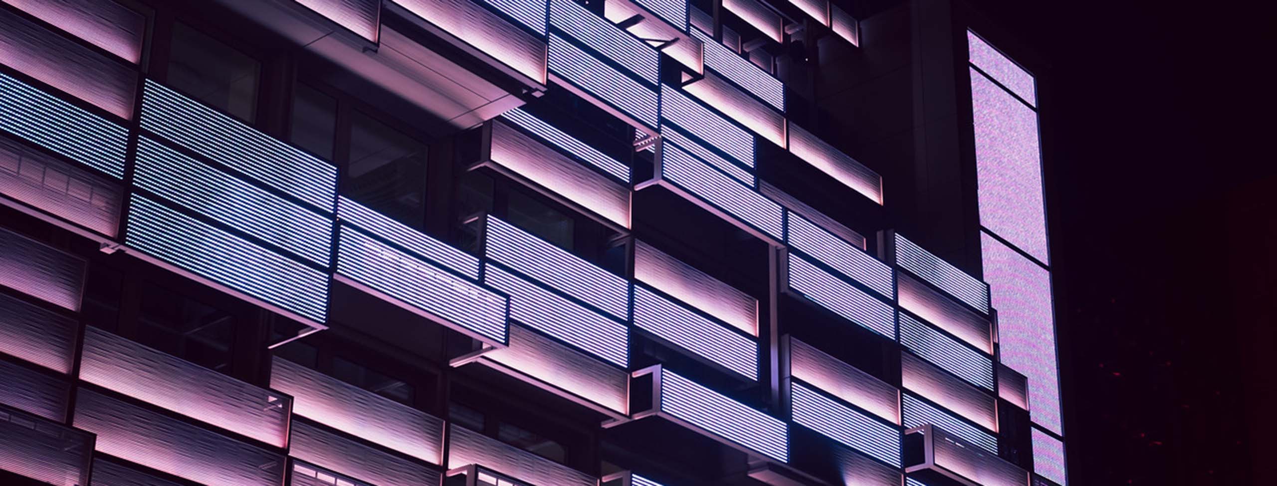 purple abstract building