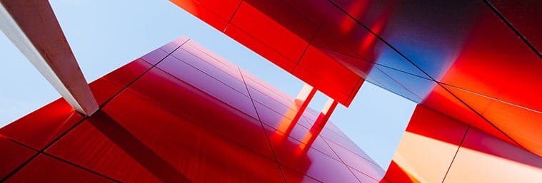 red abstract skyscraper