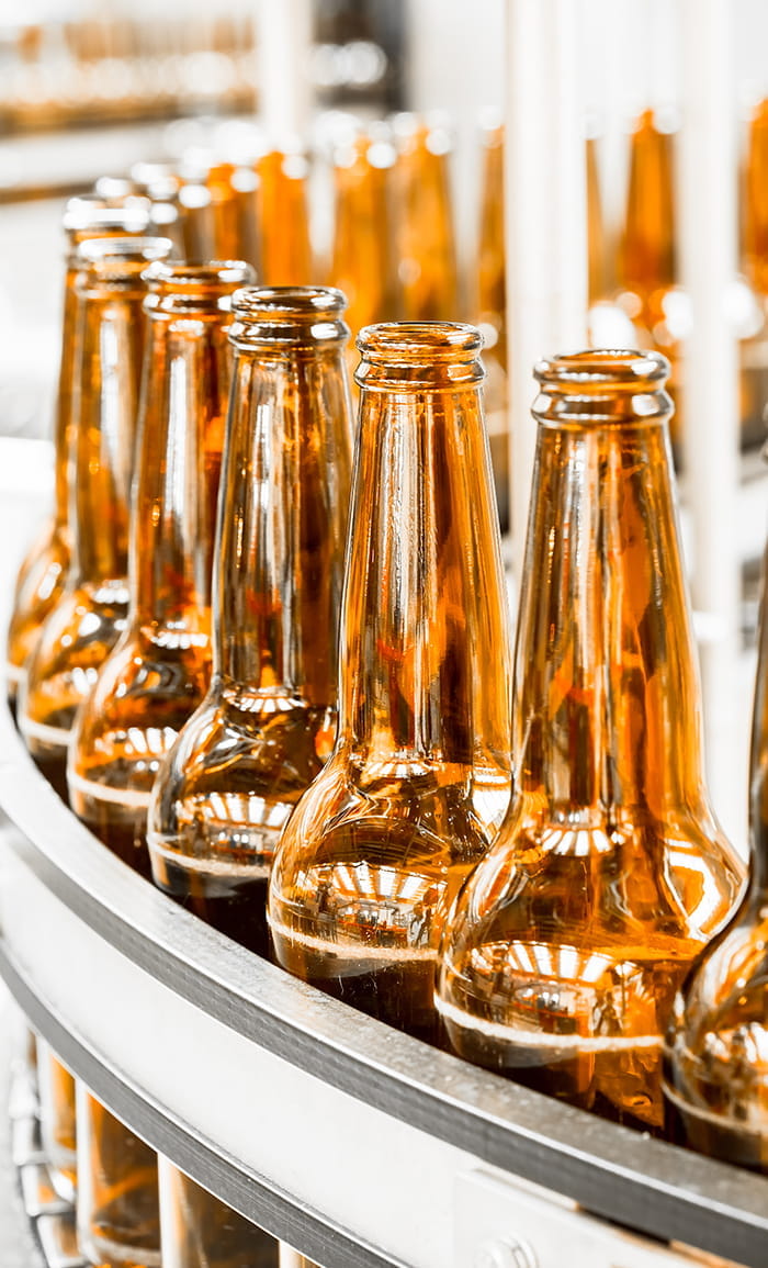 Glass bottles factory